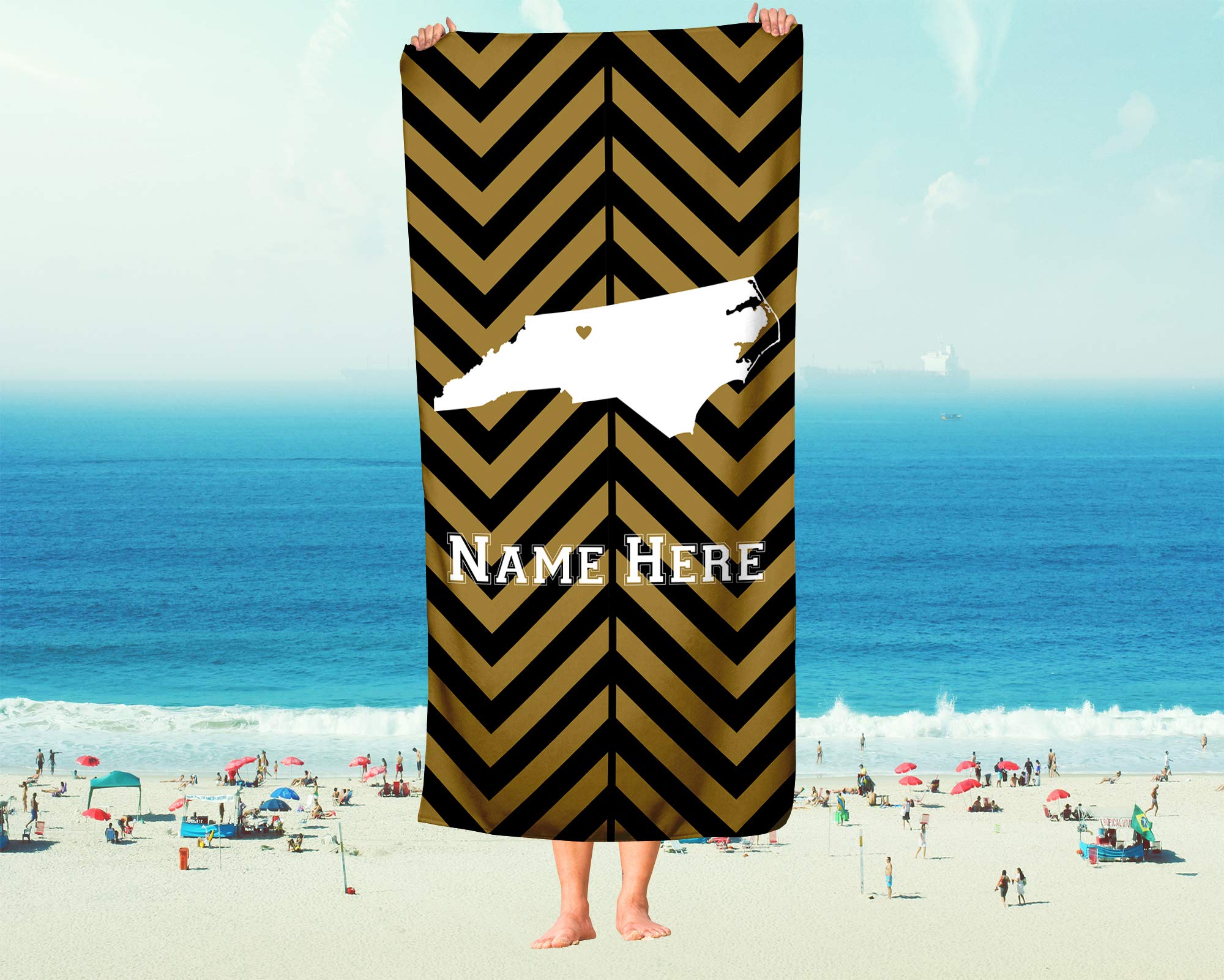Custom Winston Salem North Carolina State Pride Beach & Bath Towel - Personalized Large & Medium Towels for Adults, Kids, College Football & Basketball Fans - Perfect for Pool, Beach, Gym & Game Day