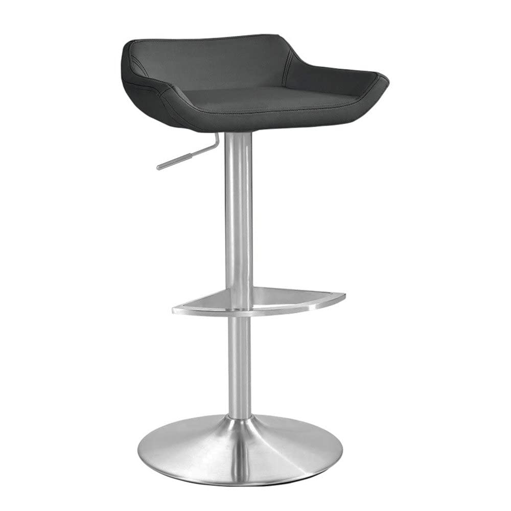 Adjustable Height Swivel Bar Stool Without Arms - Modern Black Ray Bar Stool for Kitchen Island, Breakfast Nook & Home Bar - Zuri Furniture Contemporary Bar Stools
