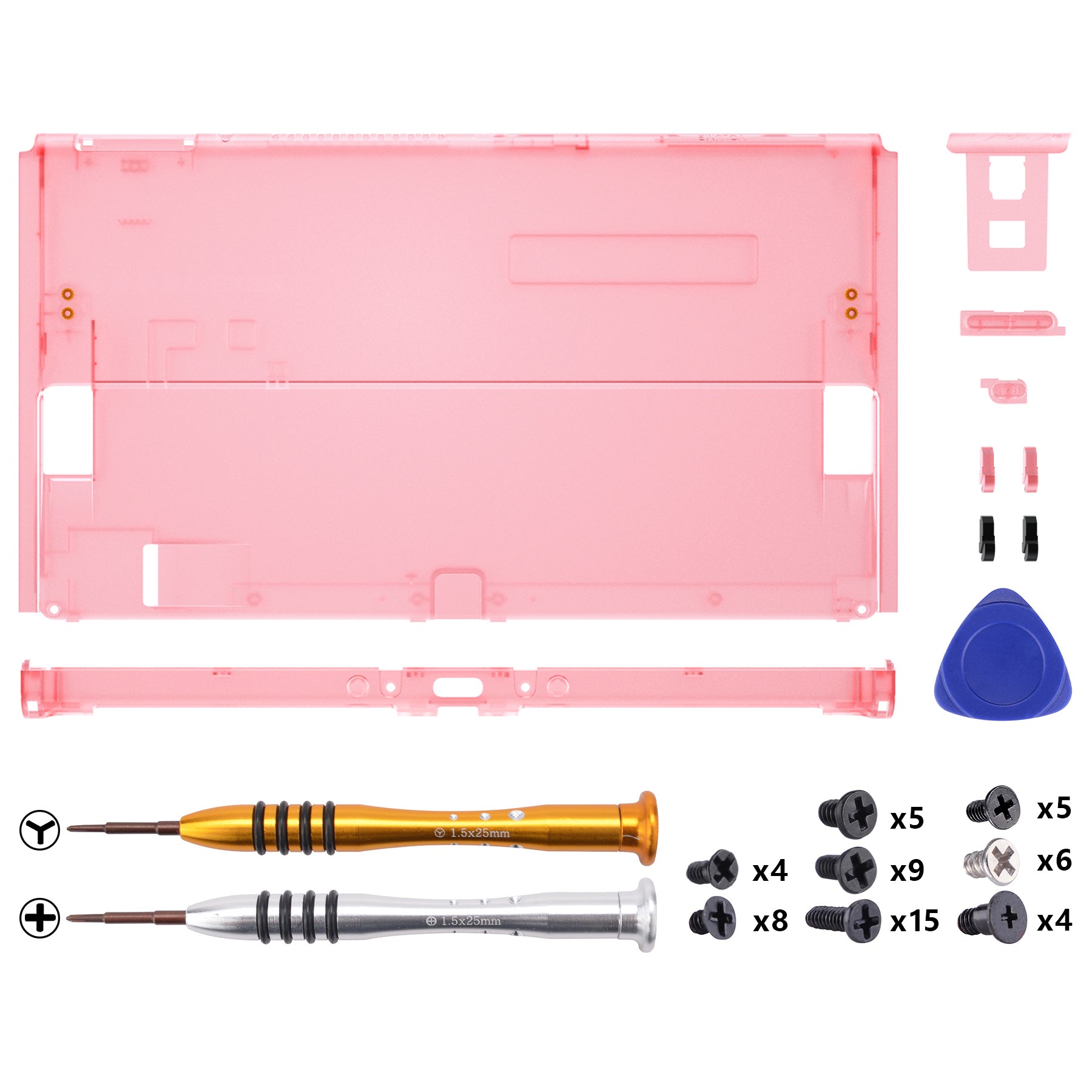 eXtremeRate Replacement Back Plate for Nintendo Switch OLED Console - Cherry Pink | Custom Shell Cover for Switch OLED | Gaming Accessories for Enhanced Protection & Style