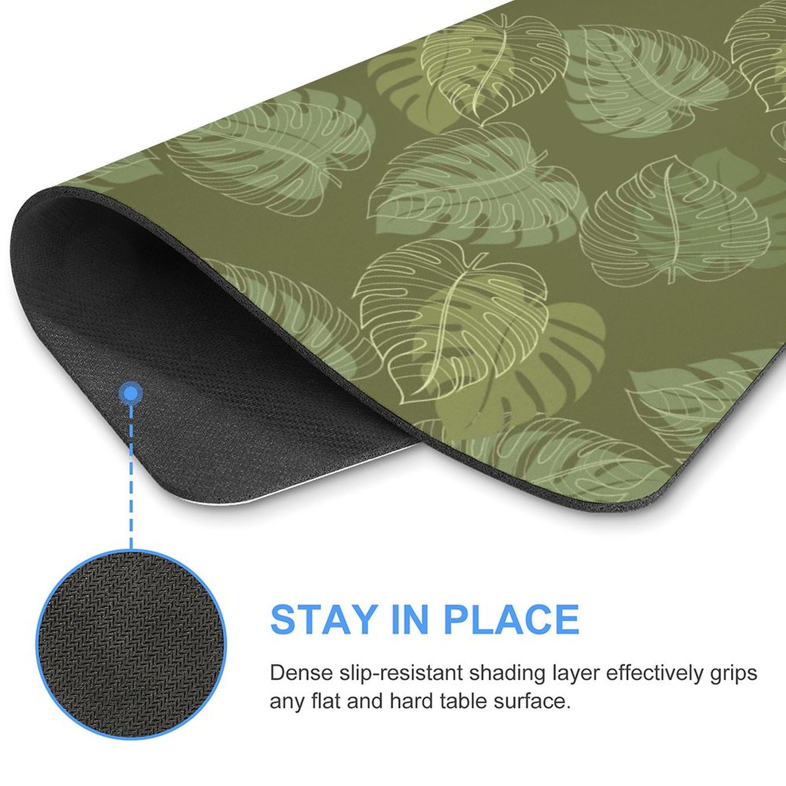 Monstera Palm Leaves Mouse Pad - Non-Slip Waterproof Gaming Mouse Mat (20x25cm) for Home & Office - Durable Desk Accessory for PC, Laptop & Computer Workstations