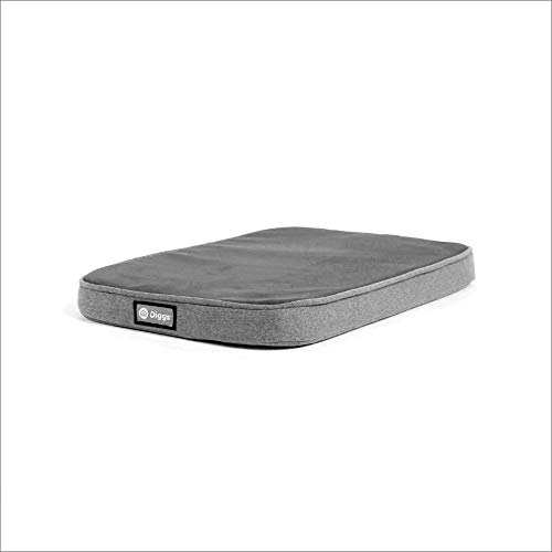 Diggs Snooz Orthopedic Memory Foam Dog Bed - Medium Size, Gray - Supportive & Comfortable Pet Bed for Puppies & Adult Dogs - Perfect for Crates, Kennels & Home Use