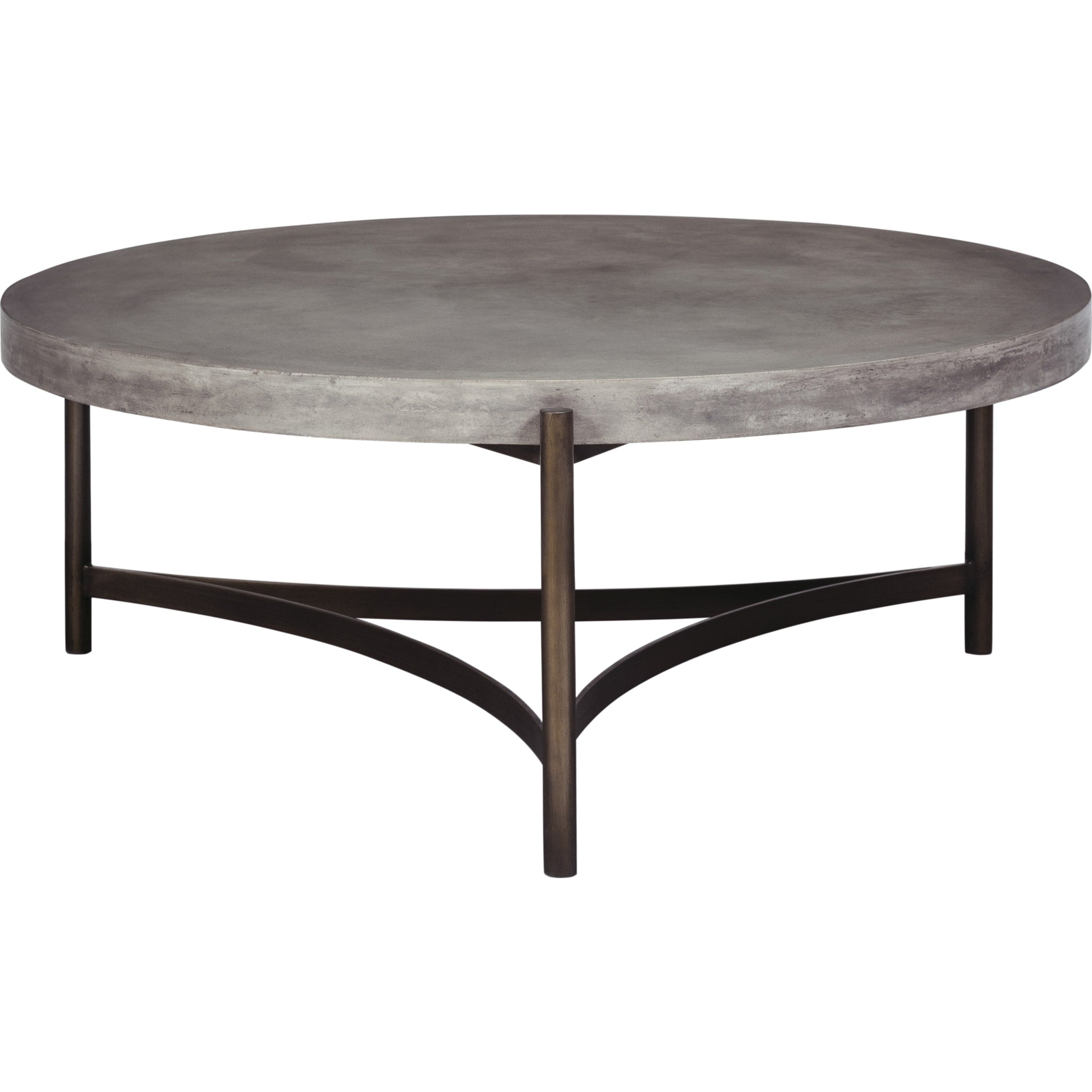 Modern Round Coffee Table with Natural Concrete Top & Metal Base - Stylish Living Room, Lounge, or Office Furniture for Home Decor