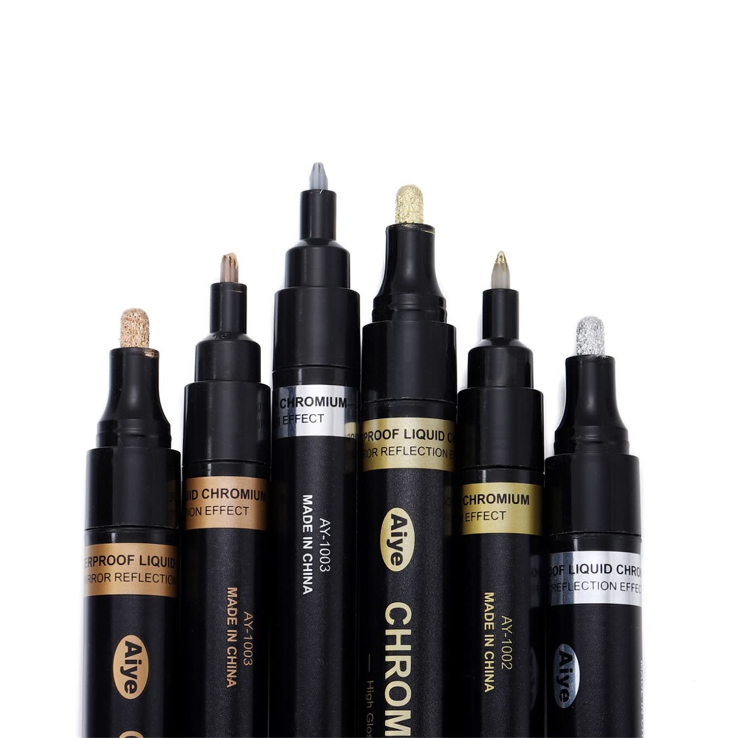 1PCS Silver/Gold/Copper Mirror Chrome Paint Pen - Permanent Metallic Liquid Pen for DIY, Epoxy Resin, Craft Projects - Reflective Finish (1-2mm Tip, Silver) - Perfect for Nail Art, Model Painting & Home Decor