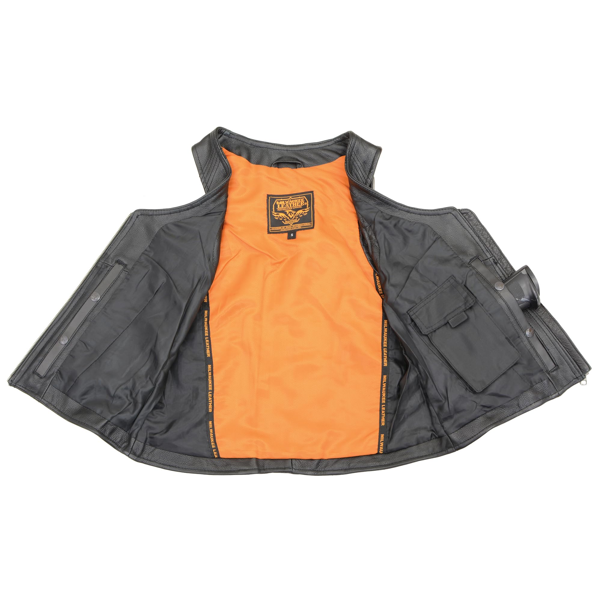 Milwaukee Leather Women's Black Biker Vest with Front Zipper - MLL4530 | Stylish Motorcycle Jacket for Riding & Casual Wear