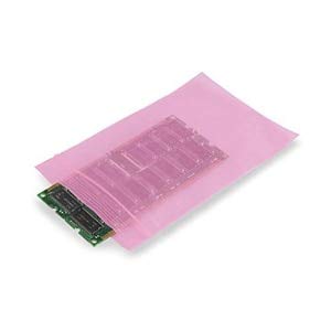 Anti-Static Pink Zip Top Bags 12x12 Inches 4 Mil Thickness - 500 Pack for Electronics Storage & Shipping Protection - Ideal for PC Components, Circuit Boards & Sensitive Devices