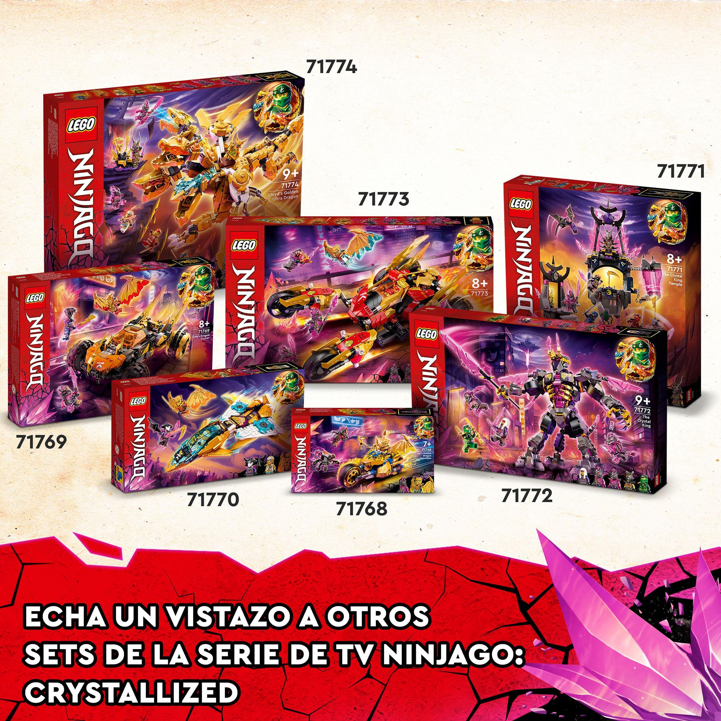 LEGO 71770 Ninjago Zane's Golden Dragon Reactor Toy Plane Building Kit for Kids Ages 7+ with Mini Action Figures - Inspired by Ninjago: Crystallized TV Series | Perfect for Creative Play, Birthday Gifts & Ninjago Fans
