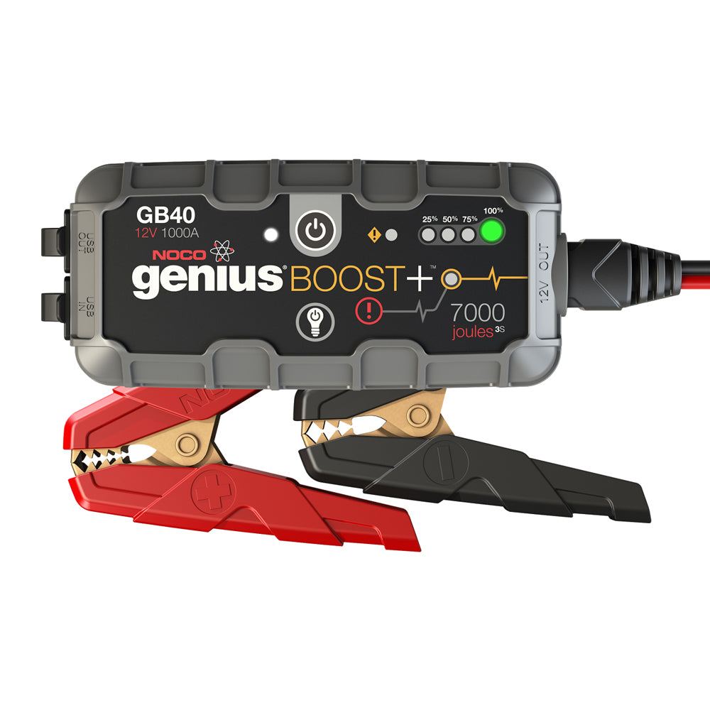 NOCO GENIUS GB40 BOOST+ 1000A Portable Car Battery Jump Starter - Emergency Vehicle Jump Starter for Cars, Trucks, SUVs & Boats - Perfect for Roadside Emergencies & Outdoor Adventures