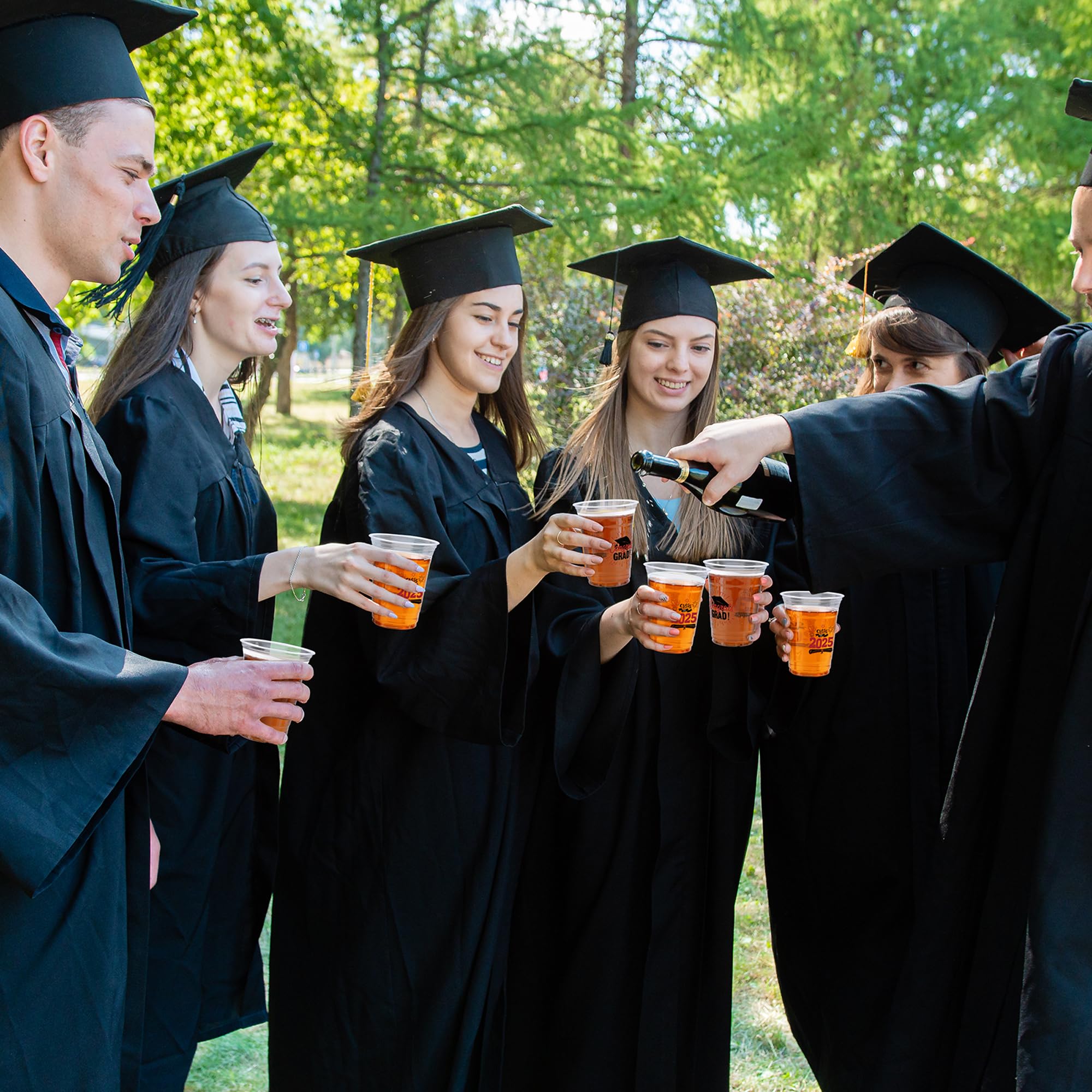 120 Pack 16oz Disposable Graduation Plastic Cups - Bulk Red Party Cups for Graduation Ceremony, Commencement, School Celebrations & Party Favors - Perfect for Graduation Decorations, College Parties & School Events