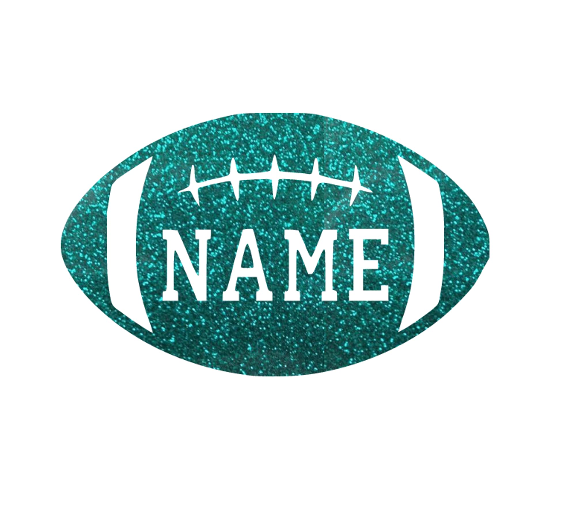 Custom Football Iron-On Decal - Personalized HTV Graphic Patch for Hoodies & T-Shirts | DIY Ready-to-Press Transfer in Emerald Glitter | Perfect for Game Day Outfits, Team Spirit & DIY Crafting Projects