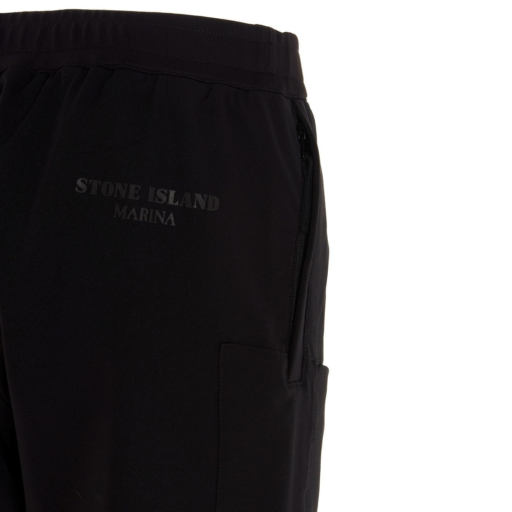 Stone Island Black Marina Cargo Pants for Men - Durable Military Style Tactical Pants with Multiple Pockets - Perfect for Outdoor Adventures, Hiking & Urban Streetwear