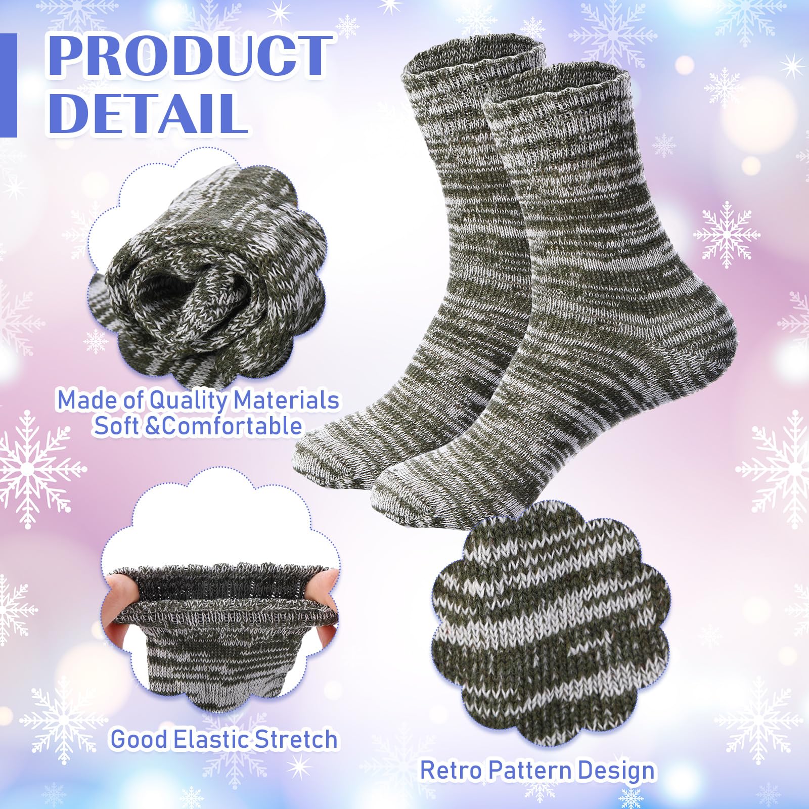 80 Pairs Wool Winter Socks Bulk - Warm Thermal Knitted Socks for Women & Men - Vintage Style Thick Socks - Perfect for Cold Weather, Gifts & Donations to Homeless Shelters