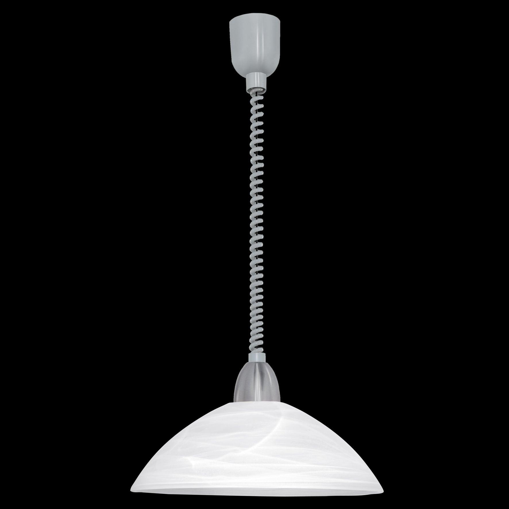 Eglo Lord 2 White Alabaster Glass & Nickel Ceiling Pendant Light Fixture - Modern Dining Room Lighting for Kitchen Island, Bedroom or Entryway