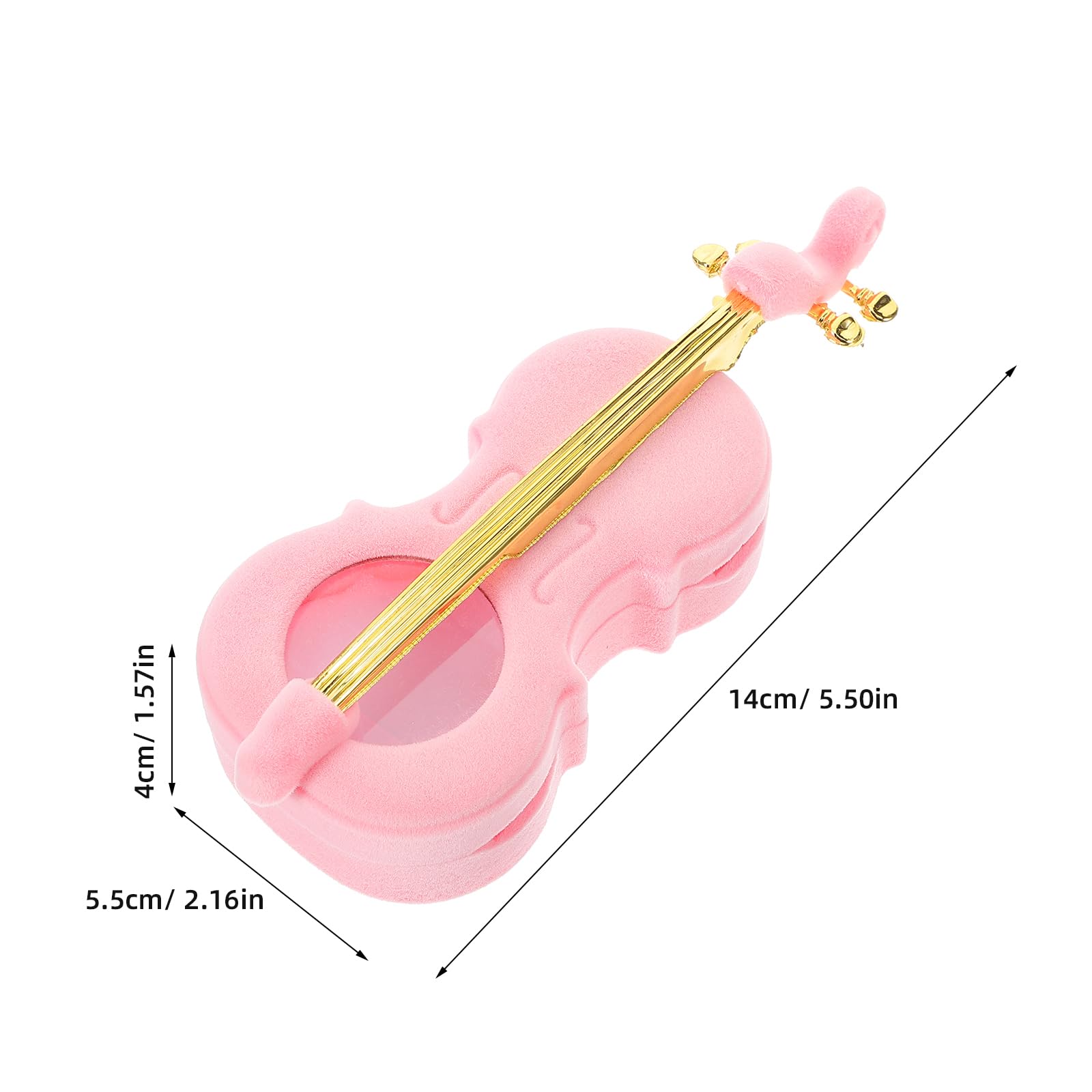 Elegant Violin-Shaped Jewelry Box - Soft Flocking Lining for Rings, Earrings & Necklaces - Pink Musical Instrument Jewelry Organizer - Perfect for Gift, Travel & Home Decor Storage
