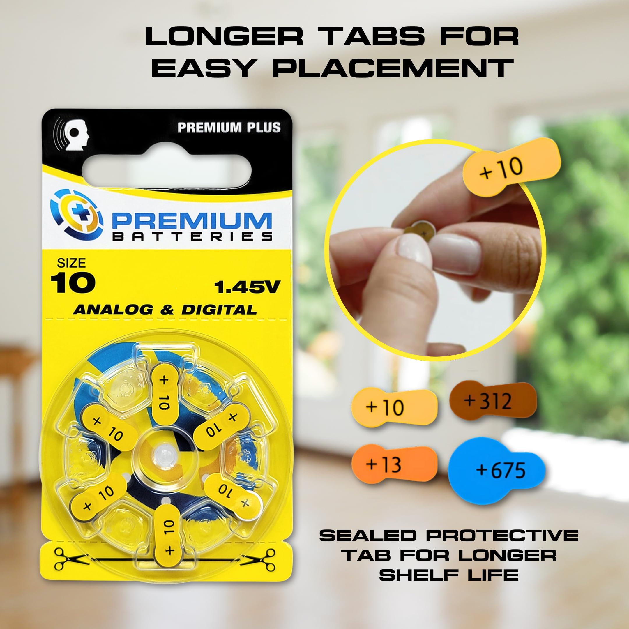 PR70 1.45V Size 10 Hearing Aid Batteries (180 Count) - Yellow Tab Zinc Air Batteries for Hearing Devices | Perfect for Oticon, Phonak & Rexton Hearing Aids | Long-Lasting Power for Daily Use
