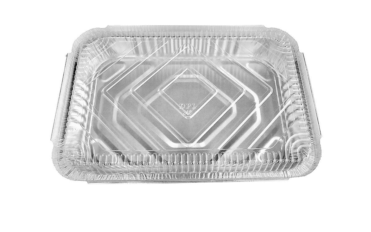 Disposable Aluminum 4 lb. Food Storage Pan with Clear Dome Lid - 250 Pack (#240P) - Perfect for Catering, Baking, Meal Prep & Party Serving