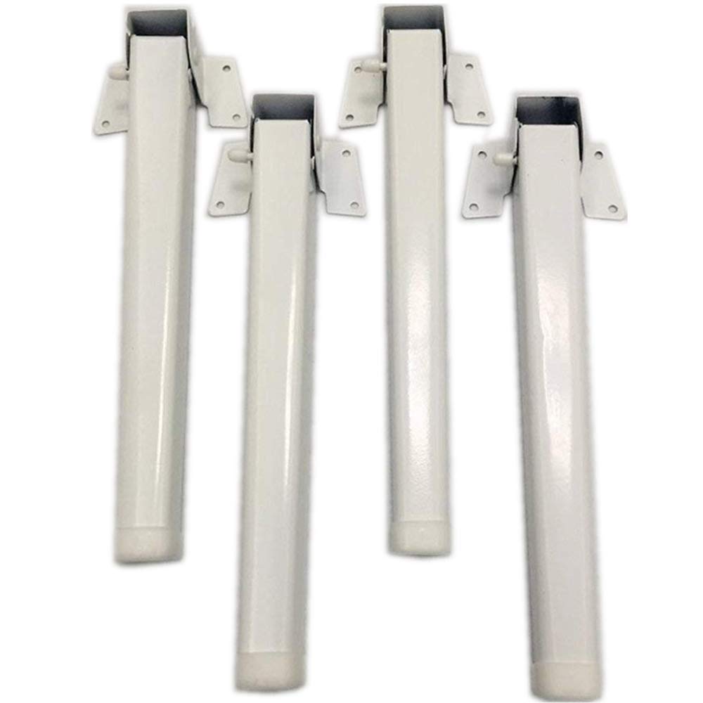 4 Pack White Metal Foldable Table Legs for DIY Mini Desk - 14.6 Inch Height - Perfect for Craft Tables, Workbenches & Home Office Desks