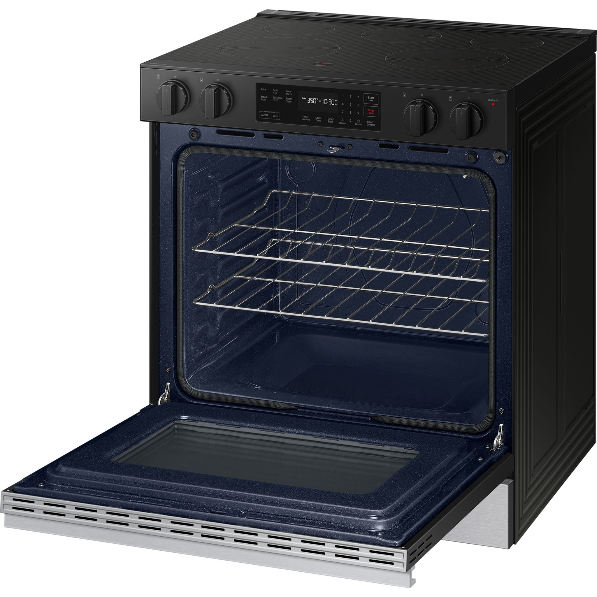 Samsung NSE6DG8100SRAC Slide-In Electric Range - 30 Inch Stainless Steel Smart Oven with Convection Cooking for Modern Kitchens