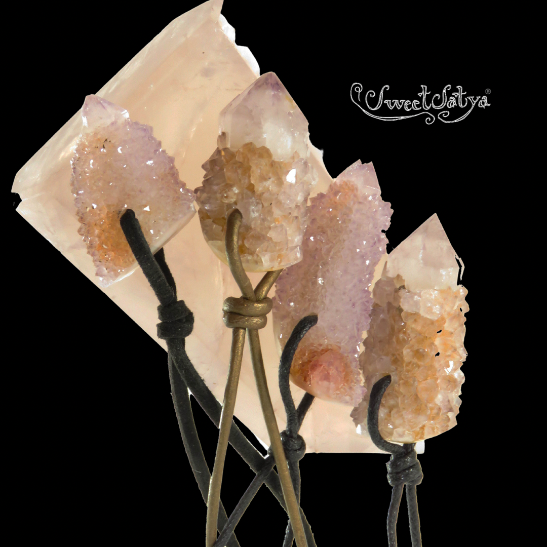 Natural Spirit Cactus Quartz Pendant Necklace - Healing Crystal Jewelry for Chakra Balancing & Energy Protection | Perfect for Meditation, Yoga & Spiritual Gifts