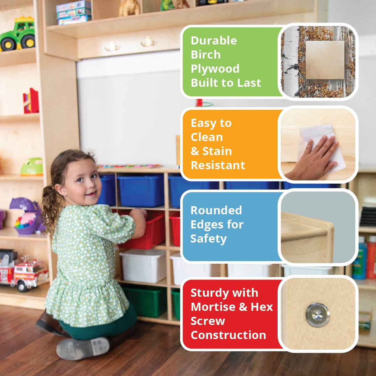 WD16603 Double Mobile Storage Cart with 12 Assorted Trays - Rolling Organizer for Classroom, Office, or Craft Room Supplies