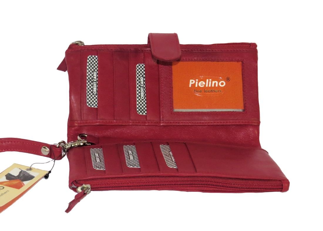 Genuine Leather Women's Wristlet Wallet - Soft RFID Blocking Organizer Clutch for Credit Cards & Cash - Perfect for Travel, Shopping, and Everyday Use
