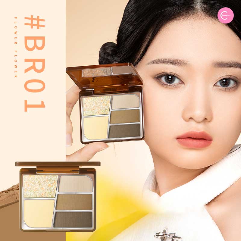 FOCALLURE Floating Butterfly 5-Color Eyeshadow Palette - Long Lasting Pigmented Makeup for Day & Night Looks - Perfect for Parties, Weddings & Special Occasions