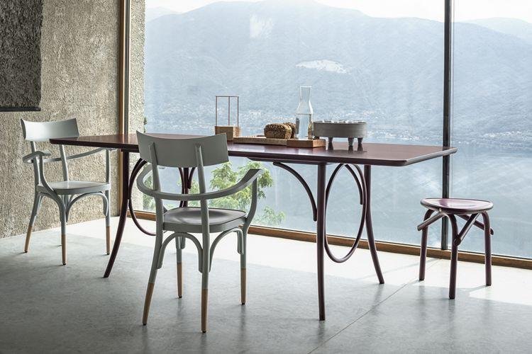 GTV Ring Bentwood Dining Table - Modern Round Wooden Table for Kitchen, Dining Room & Small Spaces - Perfect for Family Meals & Entertaining Guests