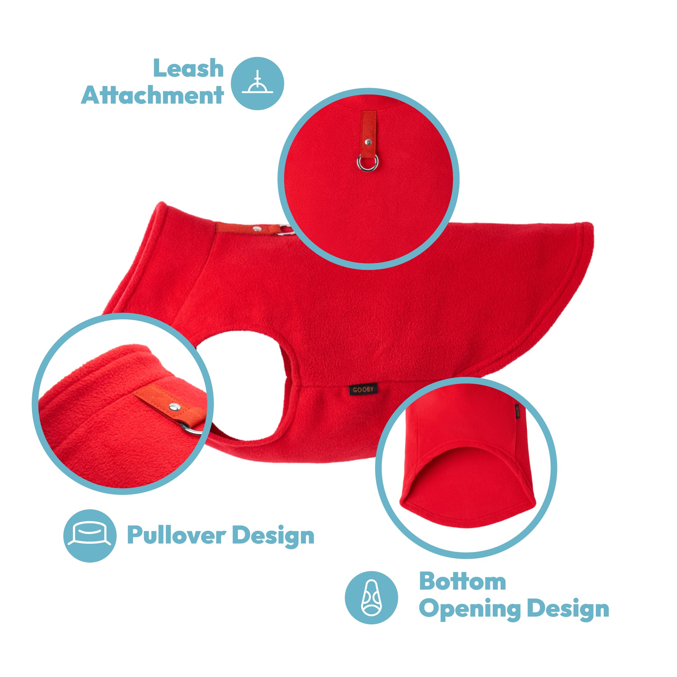 Gooby Fleece Vest Dog Sweater - Blue, Small - Warm Pullover Fleece Dog Jacket with O-Ring Leash Attachment - Winter Dog Coat for Small Breeds - Cold Weather Apparel for Puppies & Adult Dogs - Perfect for Outdoor Walks, Park Visits & Winter Adventures