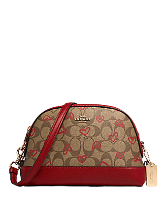 Coach Dome Crayon Hearts Love Signature Canvas Crossbody Bag - Stylish Women's Shoulder Purse for Date Night, Shopping & Travel Accessories