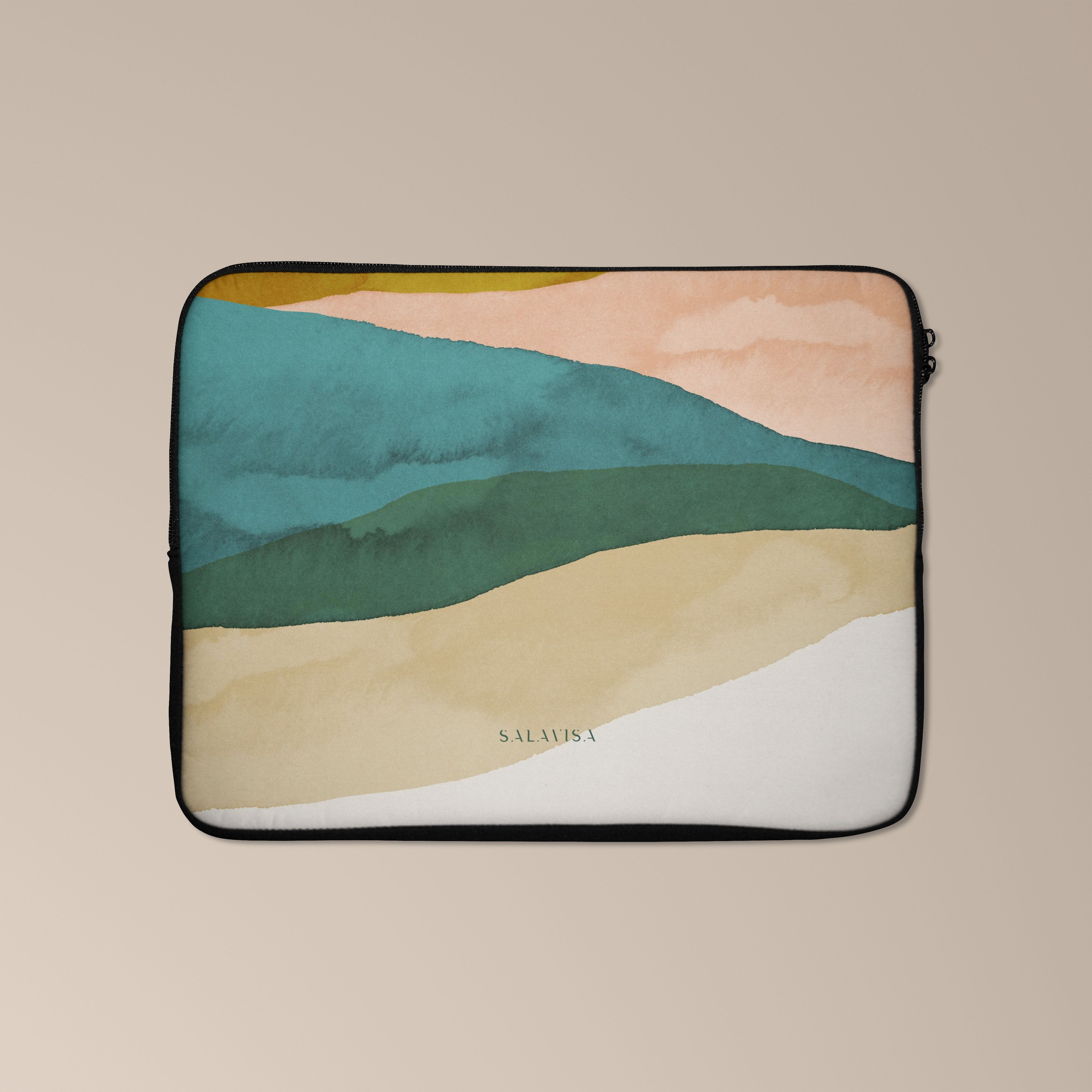 Eco-Friendly Green Zen Laptop Sleeve Case - 13/14/15 Inch Protective Cover for MacBook & Notebook - Perfect for Work, Travel & School Accessories
