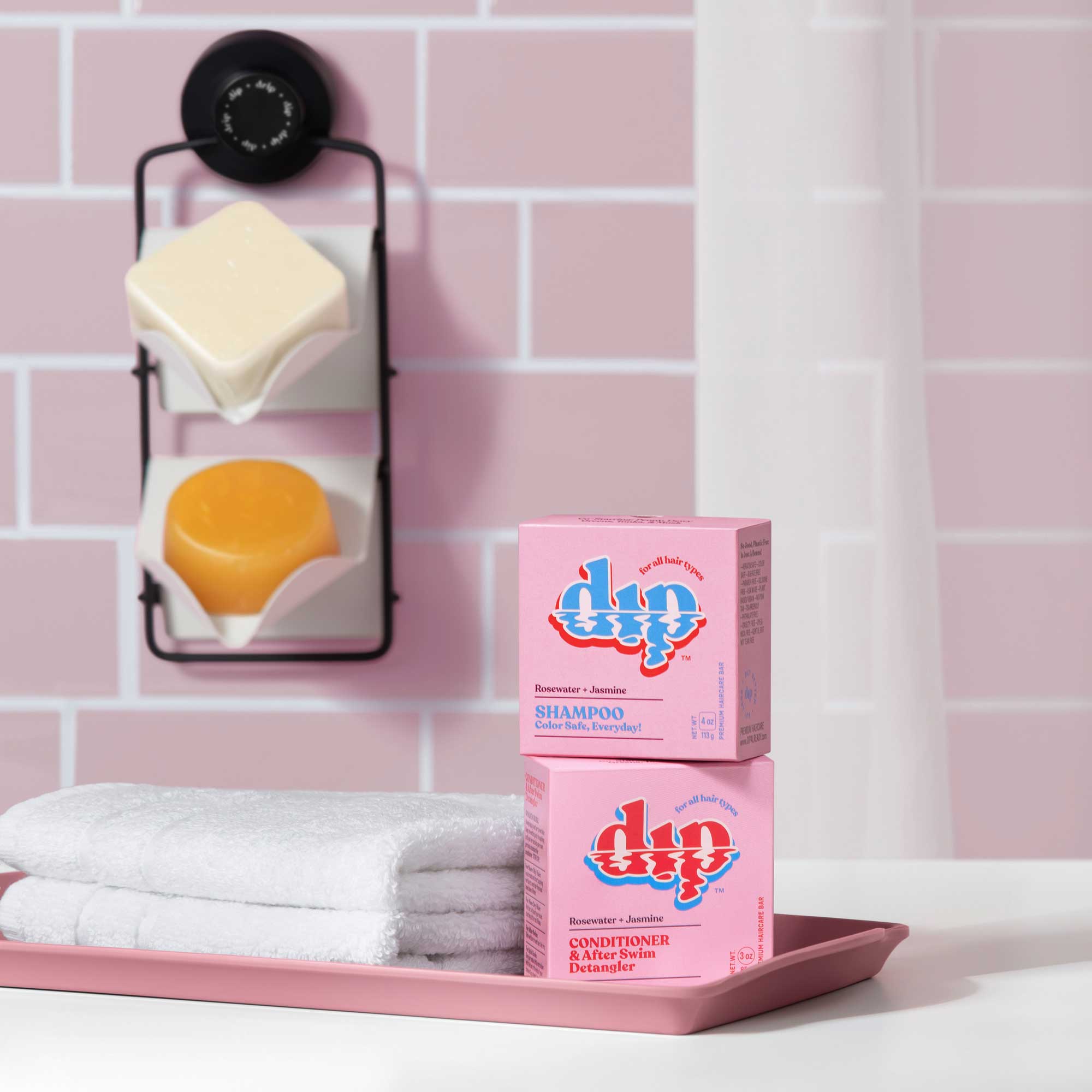 Natural Conditioner Bar & After Swim Detangler - Rosewater & Jasmine Infused for Soft, Tangle-Free Hair | Perfect for Post-Swim Care, Travel & Eco-Friendly Hair Routine