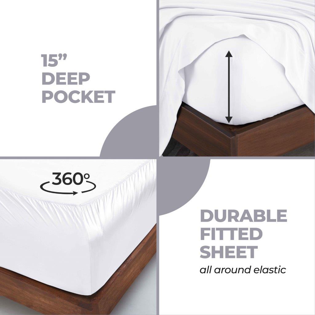 Premium 300 Thread Count Modal Deep Pocket Sheet Set - Soft & Breathable Bedding for Ultimate Comfort - Perfect for Master Bedroom, Guest Room, or Vacation Home