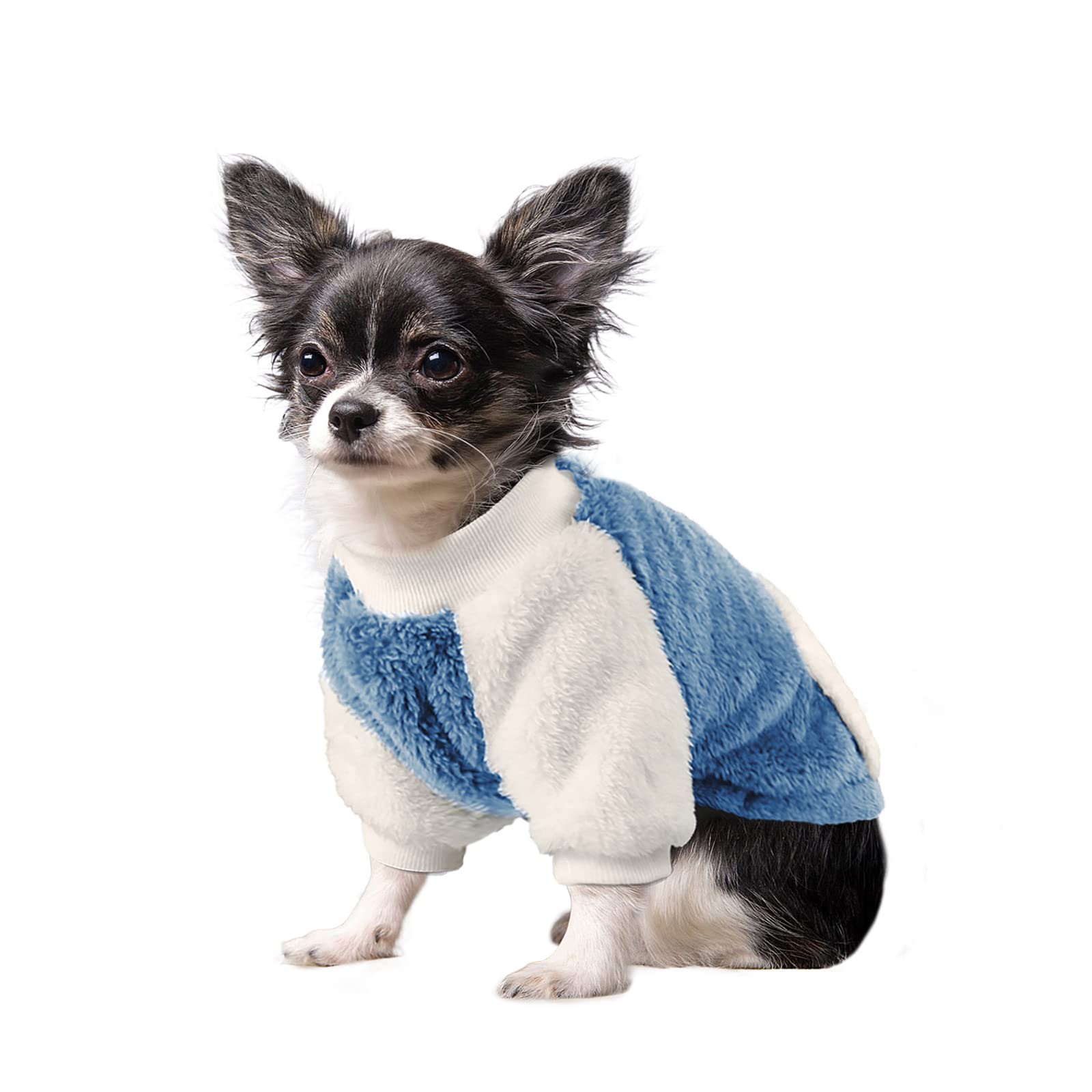 LESYPET Fleece Winter Dog Sweater for Small Dogs - Warm Puppy Pullover with Pocket - Cozy Dog Clothes for Small & Medium Breeds (Boy/Girl) - Perfect for Indoor/Outdoor Winter Walks & Cold Weather Protection