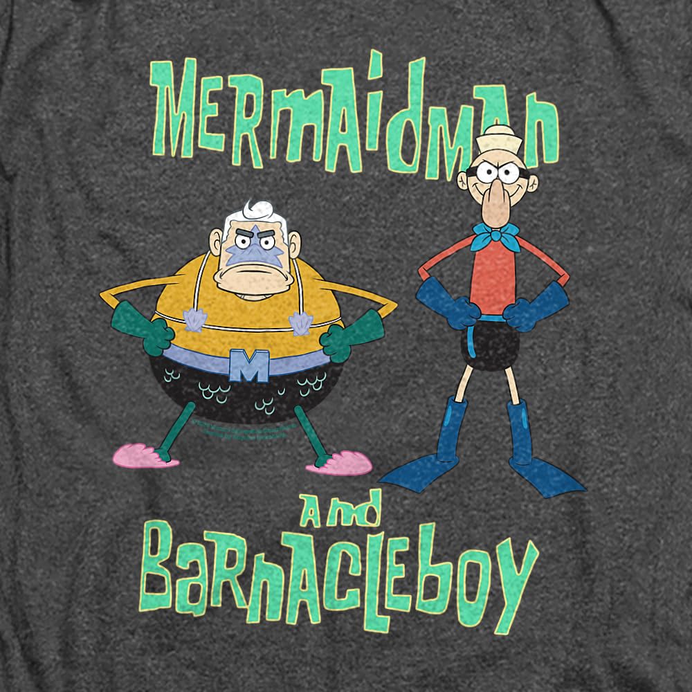 Spongebob Mermaid Man & Barnacle Boy Graphic T-Shirt for Men & Women | Soft Heather Cotton Unisex Tee | Casual Wear, Cosplay & Cartoon Fan Gift
