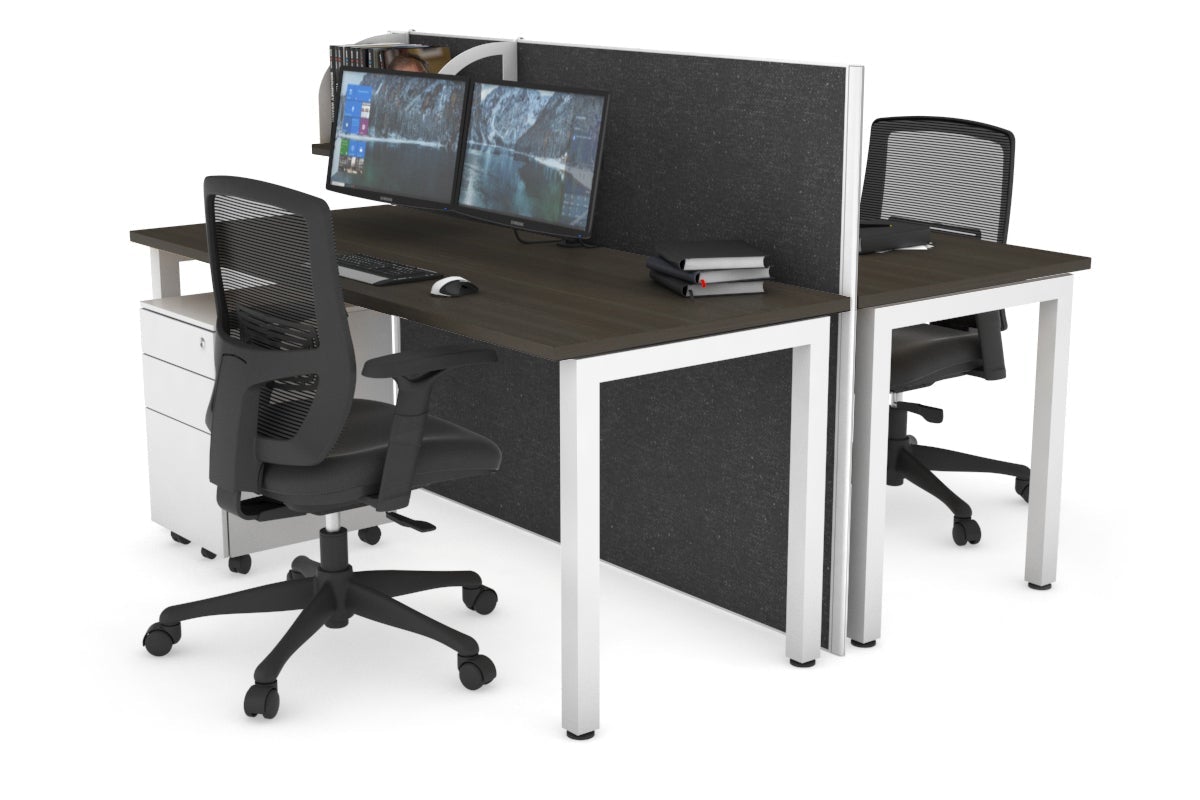 Horizon Quadro 2-Person Office Workstation Bench with Square Legs - 1600L x 700W - Perfect for Collaborative Workspaces, Home Offices & Conference Rooms