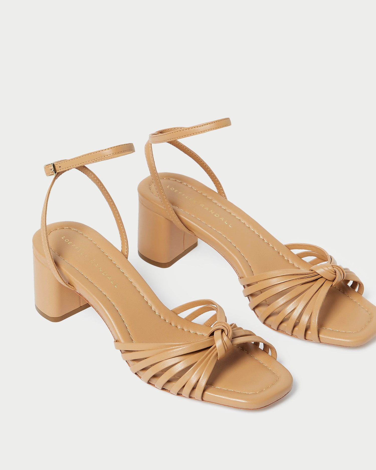 Olivia Dune Knot Mid Heel Sandals - Women's Bohemian Braided Ankle Strap Shoes for Summer Beach Wedding & Vacation