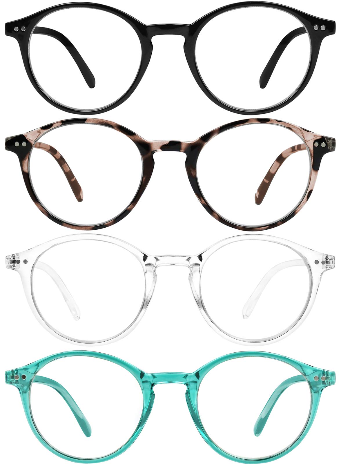 Blue Light Blocking Glasses for Men & Women - Anti Eyestrain Computer Glasses with Round Frame - UV Protection & Blue Light Filter - Perfect for Gaming, Office Work & Screen Time