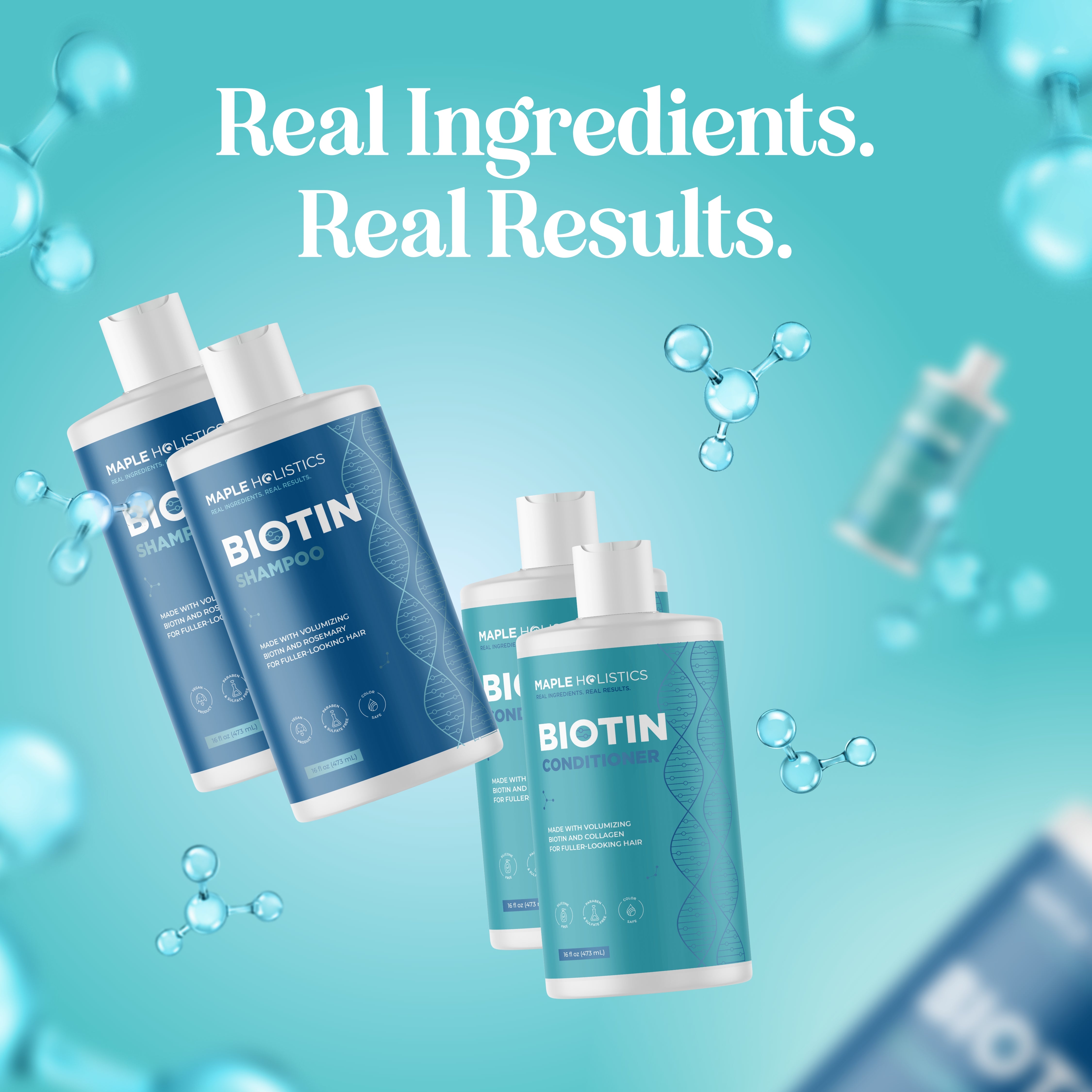 Biotin Shampoo and Conditioner Set for Hair Growth & Thickness - Sulfate Free Volumizing Hair Care Duo for Men & Women - Perfect for Daily Use & Damaged Hair Repair