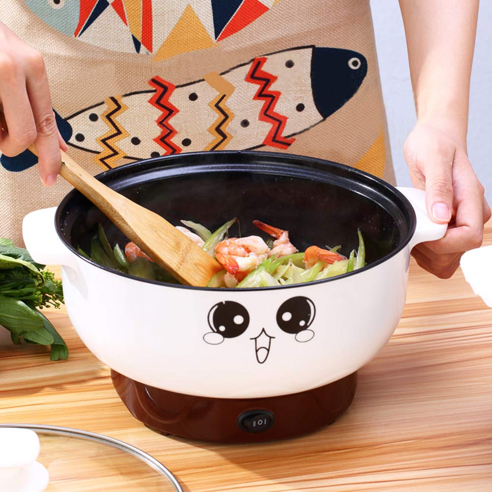 4-in-1 Multifunction Electric Skillet with Lid - Nonstick Stainless Steel Small Electric Stockpot, Hot Pot, Noodles & Rice Cooker - Steamed Egg, Soup, Porridge & Fried Cooking - 110V (2.3L) - Perfect for Dorms, Apartments & Small Kitchens