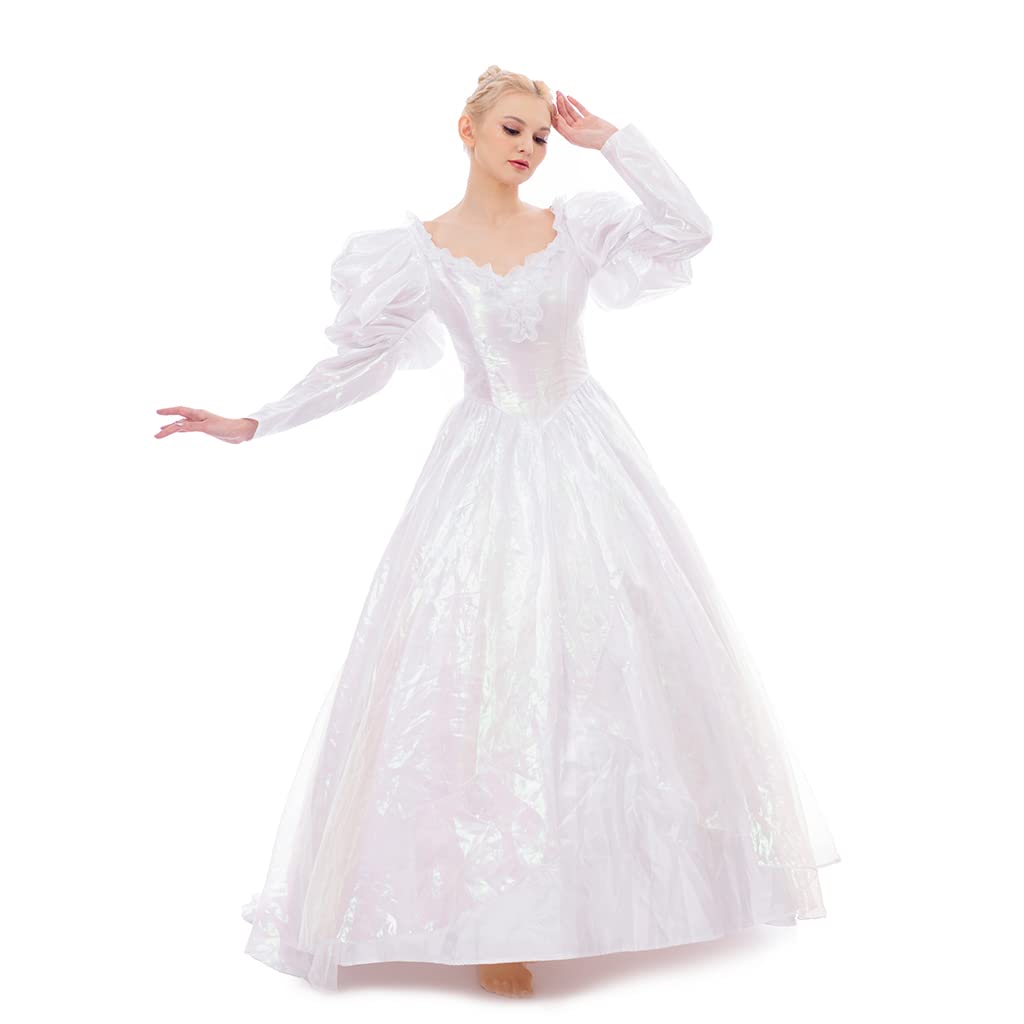 Labyrinth Sarah Princess Cosplay Costume - Victorian Rococo Medieval Ball Gown White Dress for Halloween, Cosplay Events & Renaissance Fairs