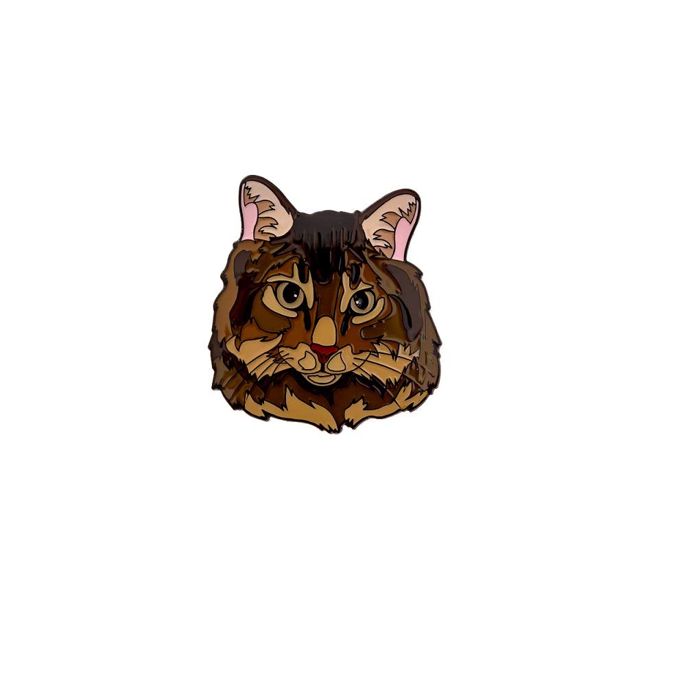 Maine Coon Tabby Cat Lapel Pin - Cute Cat Brooch for Women & Men - Perfect for Jackets, Bags & Gifts - Unique Cat Lover Accessory for Everyday Wear & Special Occasions