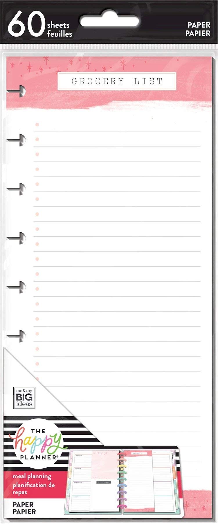 ME & MY BIG IDEAS Half Sheet Planner with Recipe & Grocery List - Perfect for Meal Planning, Shopping Organization & Daily Productivity