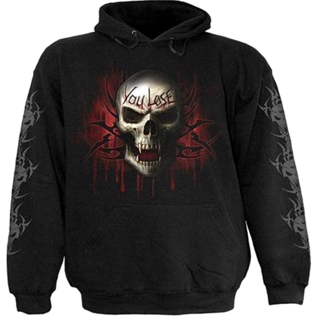 Spiral Game Over Black Hoodie - Trendy Unisex Pullover Sweatshirt for Gaming, Streetwear & Casual Outfits