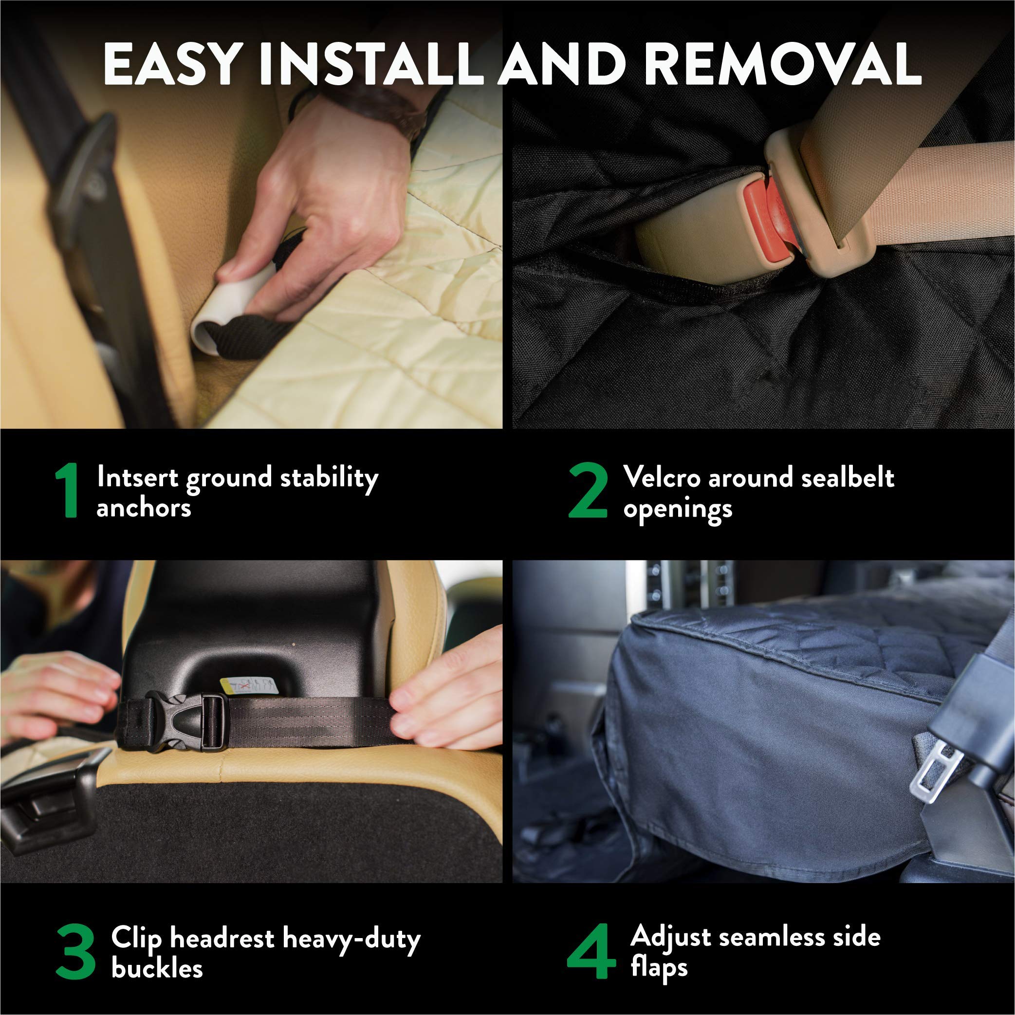 Plush Paws Velvet Rear Car Seat Protector with Hammock - Washable & Waterproof Dog Seat Cover for Cars, Trucks & SUVs - Non-Slip, Tear-Resistant Pet Car Accessory - X-Large London Grey - Perfect for Road Trips & Daily Pet Transportation