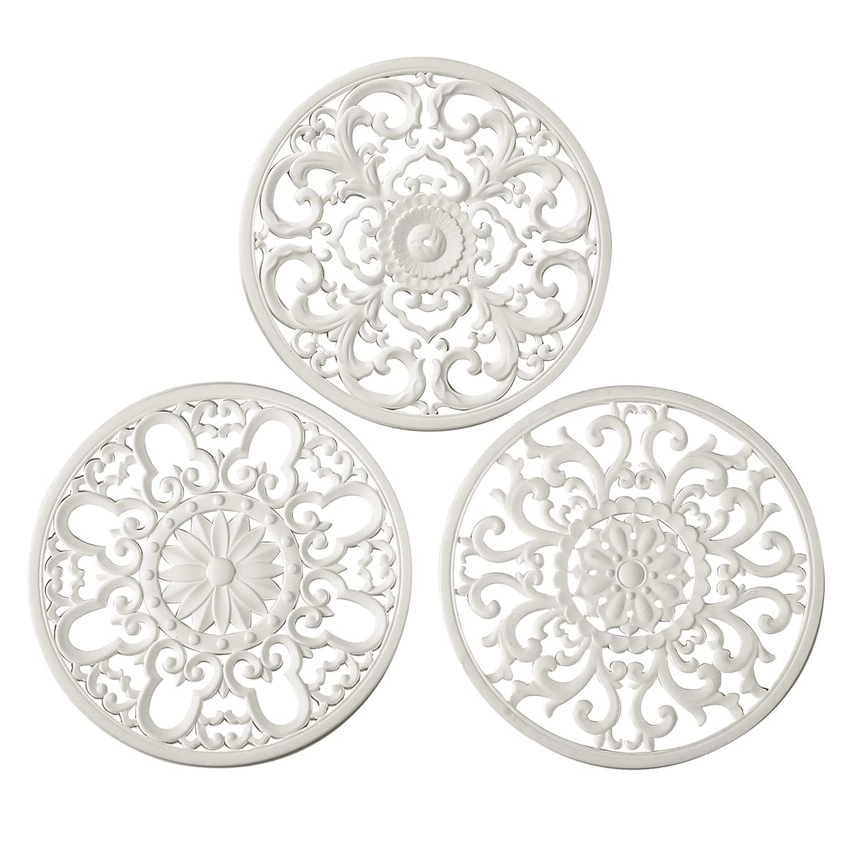 Premium Extra Thick Silicone Trivet Mats - Heat Resistant Hot Pads for Pots, Pans & Dishes (Set of 3, White) - Protect Countertops & Tables - Ideal for Kitchen Decor, Dining & Entertaining