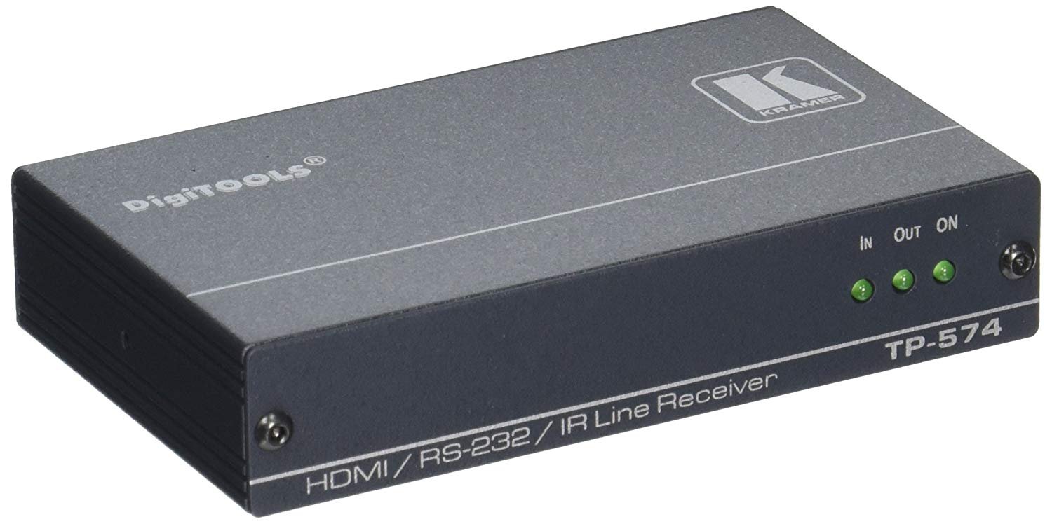 Kramer Electronics TP-574 HDMI HDCP 2.2 Receiver with RS-232 & IR Over PoC - Long Range 4K Video Distribution for Home Theater & Commercial AV Systems