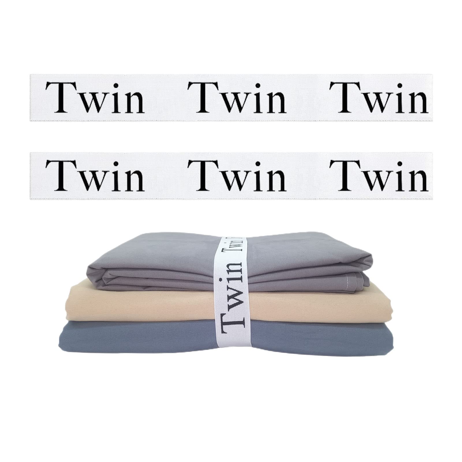 2-Pack Elastic Bed Sheet Holder Straps - Twin Size Closet Organizer for Sheet Storage, Linen Label Bands - Perfect for Space-Saving Bedding Organization in Dorm Rooms & Small Apartments