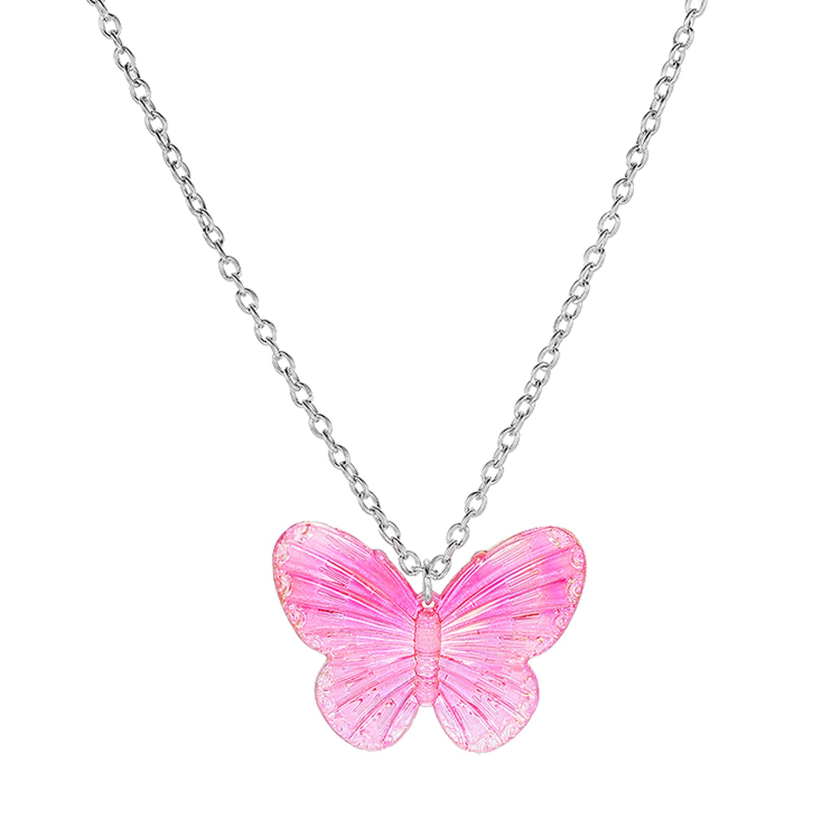 18K Gold Layered Butterfly Pendant Necklace for Women - Elegant Cross Charm 3 Layer Chain Jewelry for Girls, Party, Wedding & Everyday Wear (Size One)