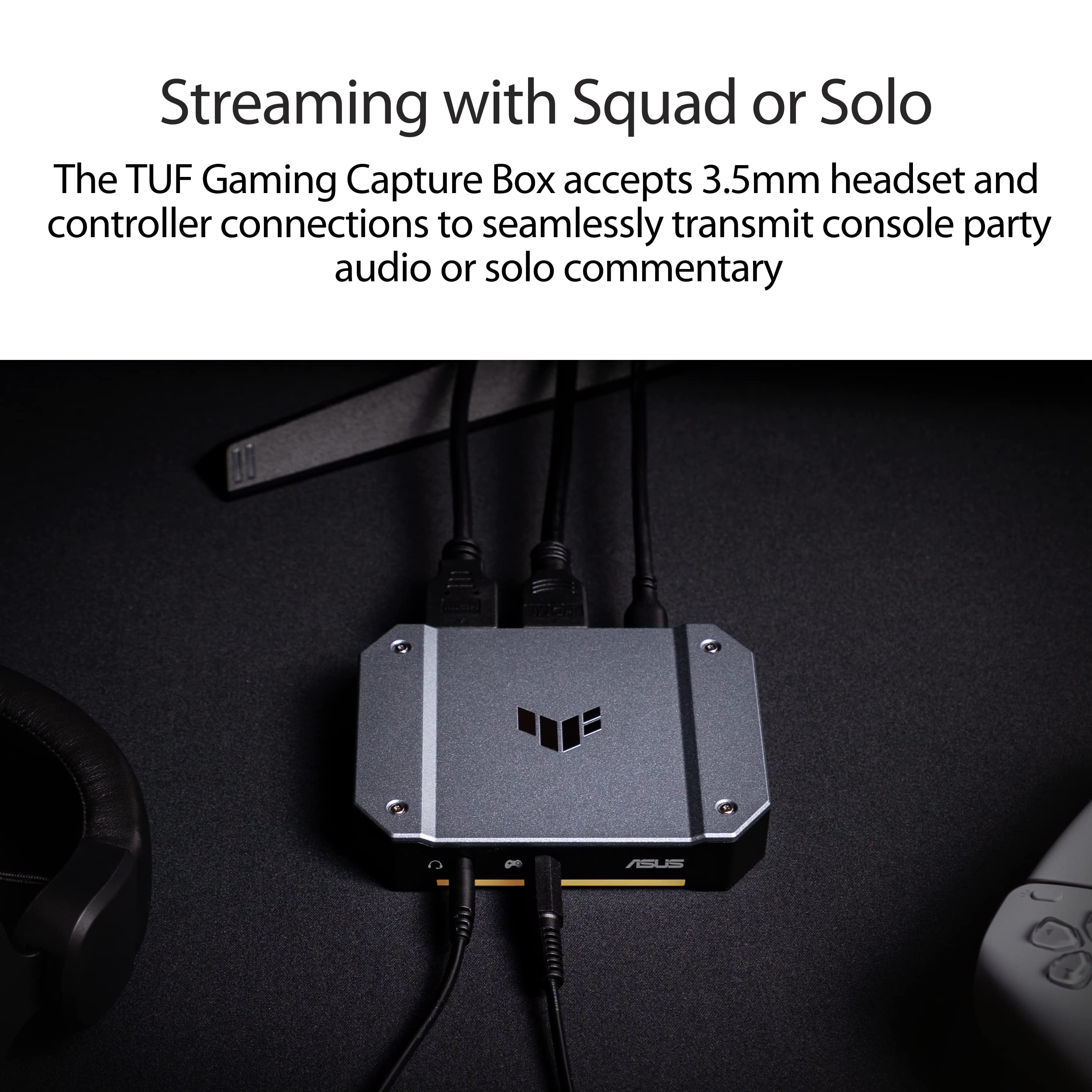 ASUS TUF Gaming Capture Card - 4K60 Passthrough & FHD120 Capture, USB-C 3.2 Gen1, Low Latency for PS5, Xbox Series X/S, PC Streaming - Perfect for Twitch, YouTube & OBS Live Game Streaming