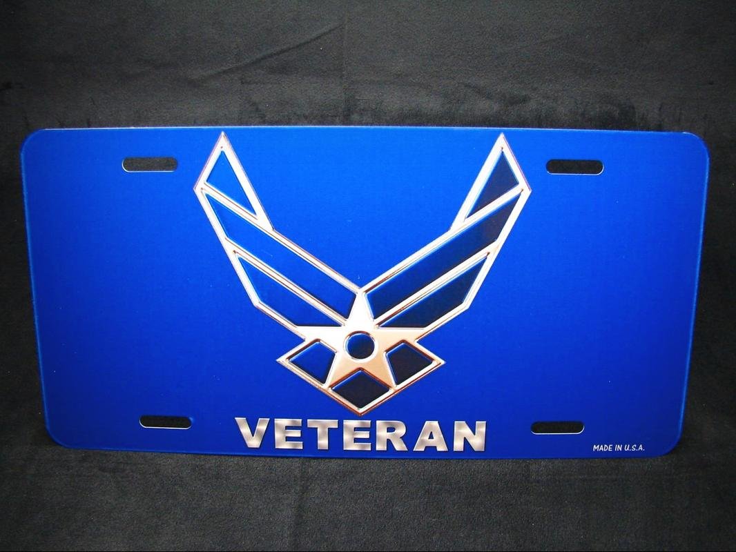 US Air Force Veteran Novelty Metal Aluminum License Plate Tag - Personalized Car Accessory & Home Decor for Man Cave, Garage, Office - Patriotic Military Gift for Veterans & Enthusiasts