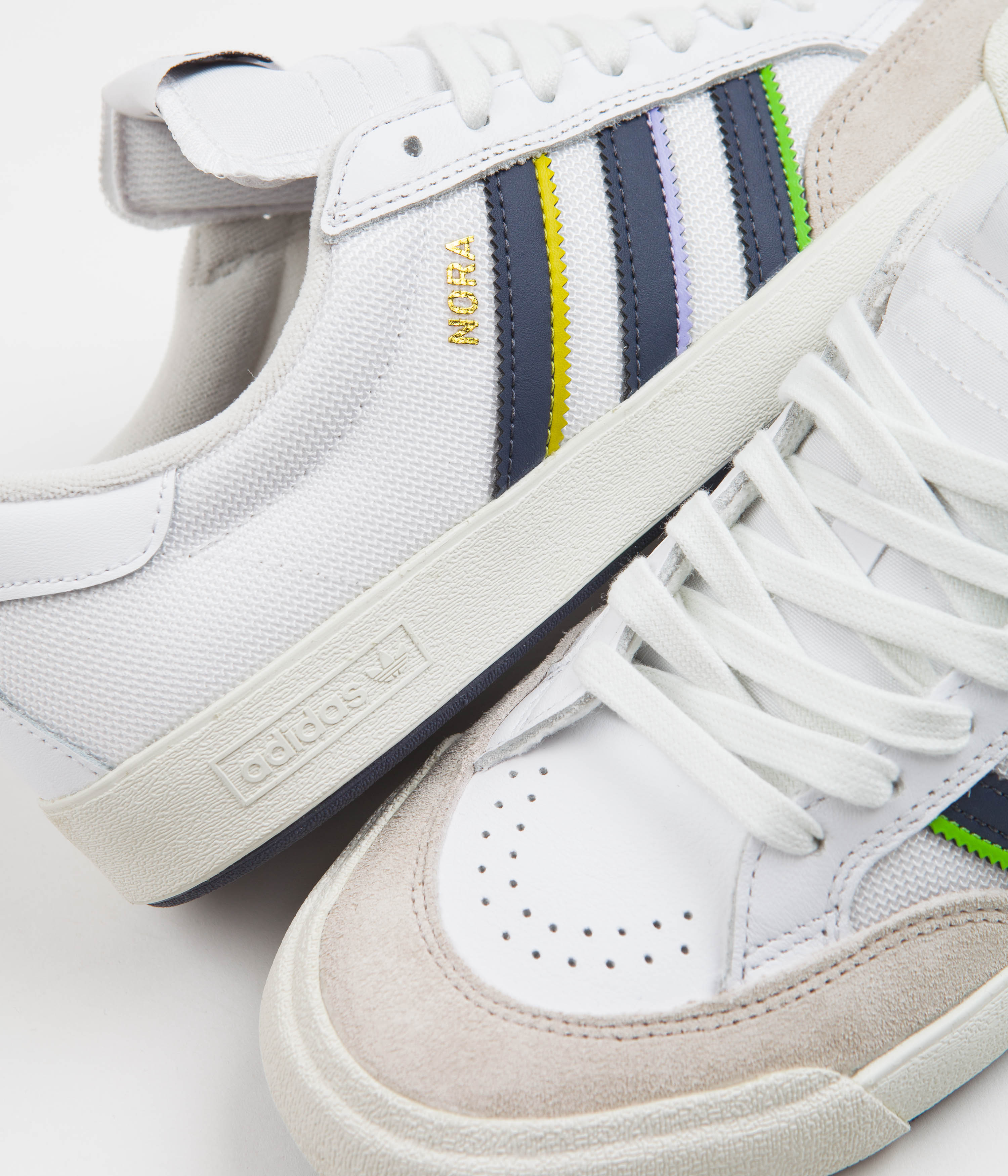 Adidas Nora Shoes for Women - White, Shadow Navy & Gold Metallic Athletic Sneakers | Running, Gym & Casual Wear